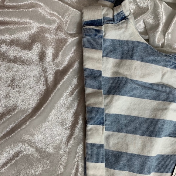 NWT Denim and white stripped cuffed shorts size 27 - Picture 8 of 13